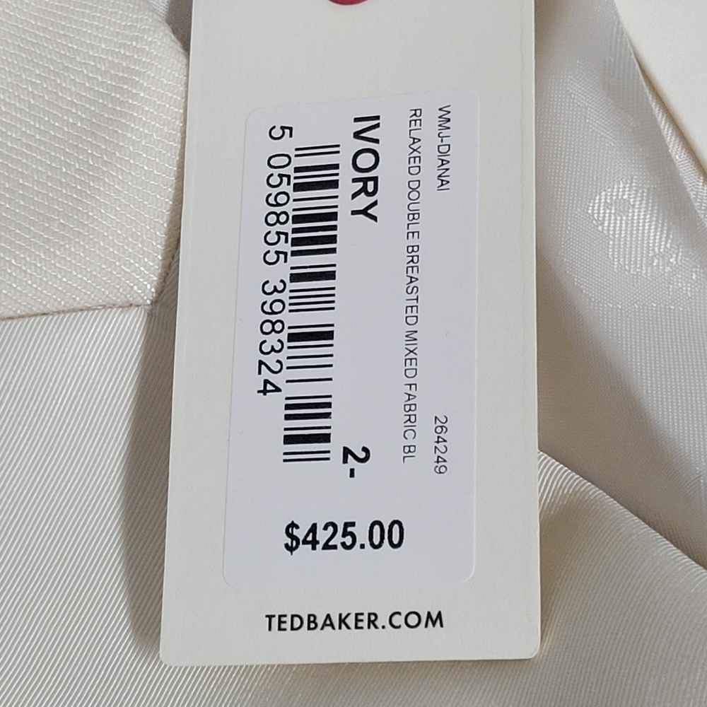Ted Baker NWT Danai Relaxed Double Breasted Mixed Fabric Blazer. - Picture 10 of 16